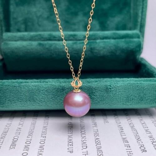 Shilovem 18k yellow gold Natural pearls pendants fine Jewelry women trendy no necklace party new gift plant mymz11-126655zz