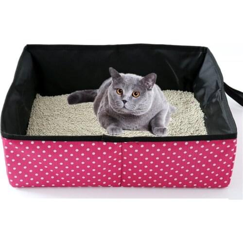 Folding Semi Closed Cat Bedpans Outdoor Travel Portable Waterproof Cat Litter Box Kitten Toilet Litter Cats Clean Pet Supplies