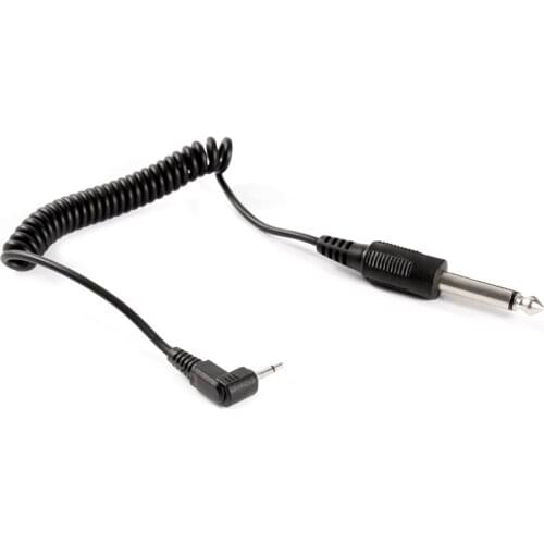 2.5mm to 6.35mm Male Sync Cord Spring Coiled Cable for Yongnuo RF-602 Flash Triger