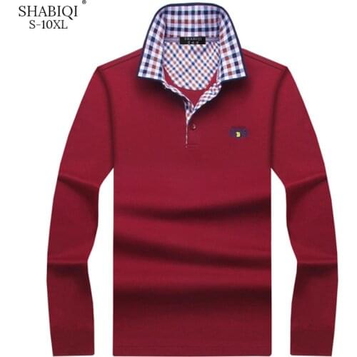Spring Autumn New Arrival Fashion Brand Polo Shirts Long Sleeve Mens Slim Shirt Cotton Casual Tee Shirts Men BIG Size S-10XL