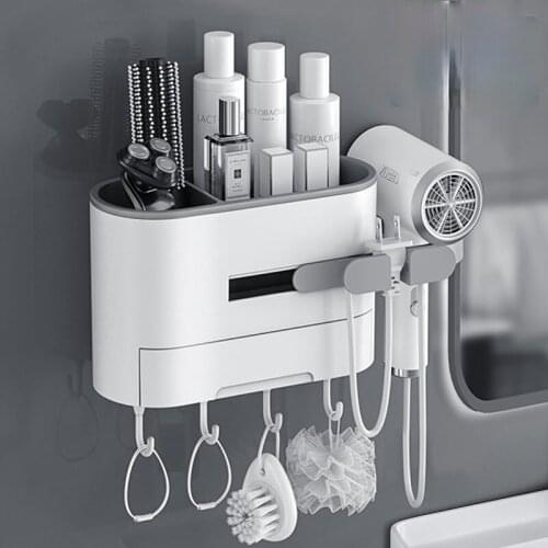 Zq Hair Dryer Rack Punch-Free Bathroom Toilet Storage Storage Rack Wall Hanging Electric Hair Dryer Shelf