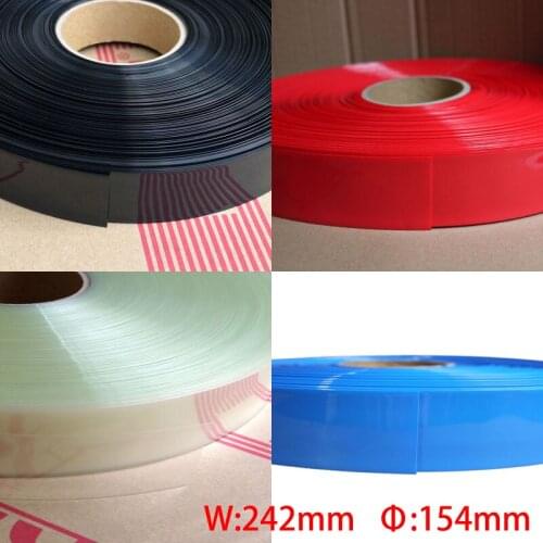 1M Blue Black Green 242mm Width 154mm Dia Battery Pack Insulation Protective Casing DIY PVC Heat Shrink Tubing Shrinkable Tube