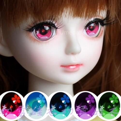 1Pair DIY Cherry Blossom Anime Doll Eyes 1/6 1/4 1/3 BJD SD Doll Eyes 14MM 16MM 18MM Acrylic Doll Eyes for BJD Toy