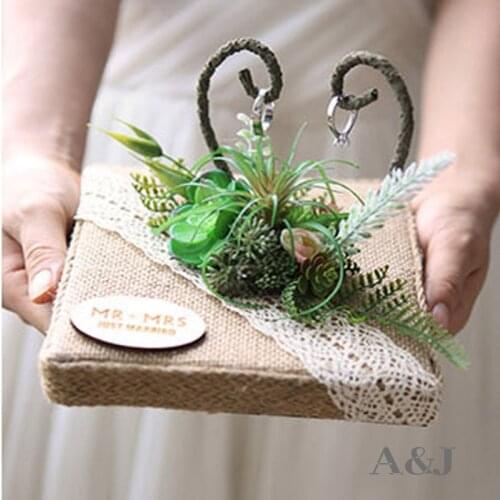 1pcs lot Custom name Handmade Rustic Wooden Ring Bearer Pillows Anniversary Engagement decoration Wedding Ideas Ring pillow