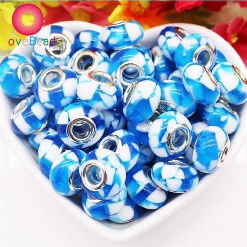 10Pcs Indicolite Milk Color Round Rondelle Spacer Beads Charms Fit European Style Women Bracelet Hair Jewelry Making Beads DIY