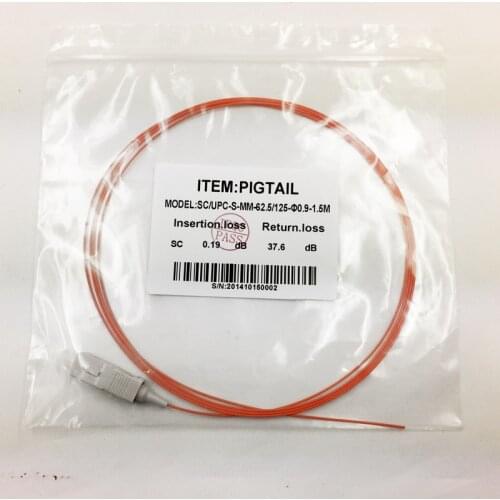 10PCS SC UPC 0.9mm Fiber Optica Pigtail SC UPC 1.5M Multimode simplex Fiber Jumpers FTTH fiber optic cable Pigtail Free shipping