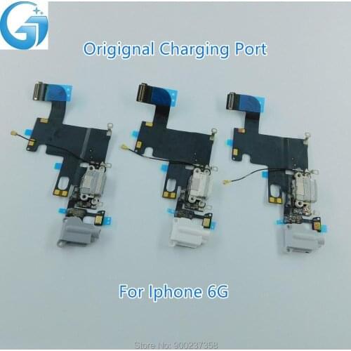 100%Original Charging Port Charger Flex For iphone 6G with Board Mic Microphone Flex Cable
