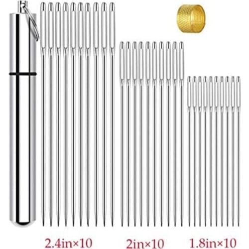 30pcs Large Eye Blunt Sewing Needles Cross Stitch Knitting Needle Handmade Leather Embroidery Thread Needle Sewing Accessories