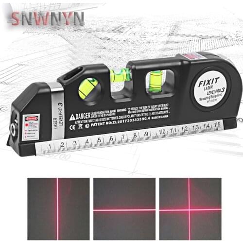 4 in 1 Laser Level Multipurpose Level Laser Horizon Vertical Spirit Level Tool With 2.5m Measure Tape