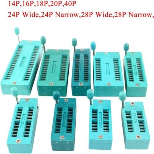 5PCS IC Lock Seat ZIF Test Socket Universal 2.54MM Spacing 4/16/18/20/24/28/40Pin A+ Nylon Wholesale