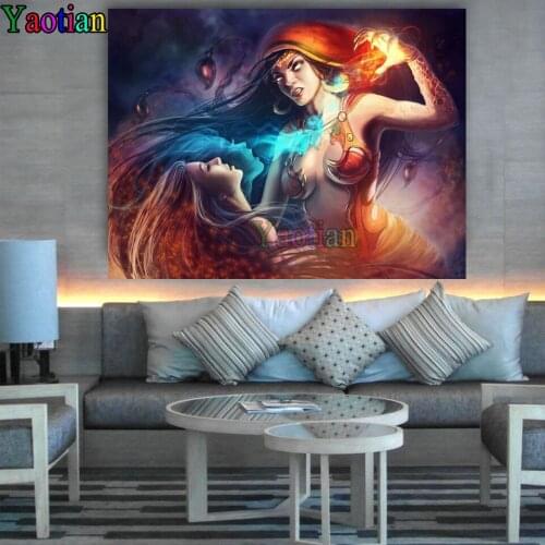 5D DIY Diamond Painting Fantasy magic woman Full Diamond Embroidery Cross Stitch Mosaic Gift Needlework Wall Stickers Decor
