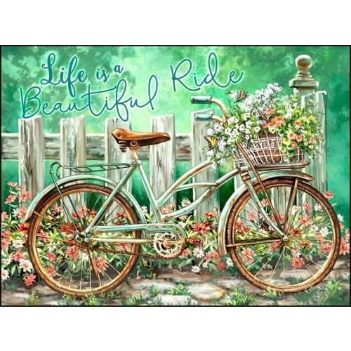 Full Square / Round Drill 5d Diamond Painting Life Is The Beautiful Ride Picture DIY Rhinestone Mosaic Embroidery Cross Stitch