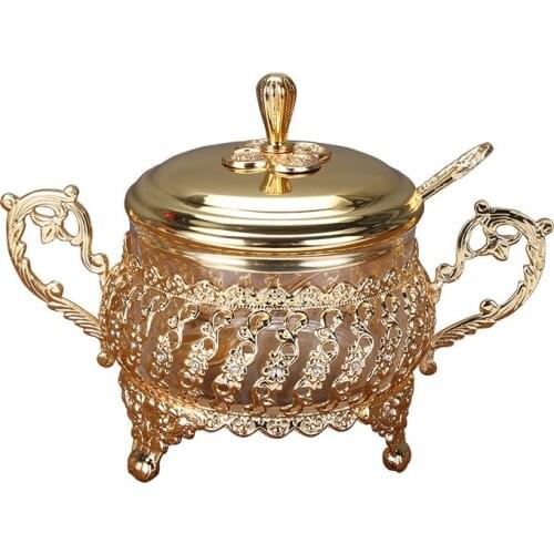 Seasoning jar glass seasoning jar transparent condiment tin salt can seasoning alloy can creative seasoning luxury can