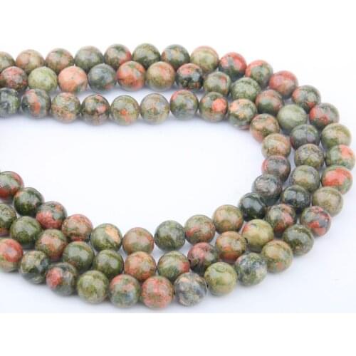 Natural Stone Beads Unakite Stone 4/6/8/10/12mm Fashion Jewelry Loose Beads for Jewelry Making Necklace DIY Bracelet