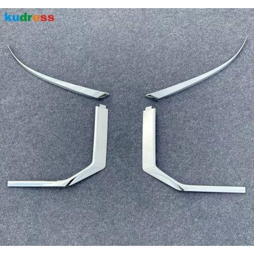 For Mitsubishi Delica 2020 2021 Car Styling Chrome Headlights Foglight Eyebrow Eyelids Trim Stickers Cover Accessories 4pcs/set