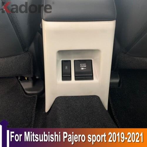 For Mitsubishi Pajero sport / Montero sport / Shogun sport 2019 2020 2021 Carbon Fiber Color Interior Rear Air Vent Cover Trim