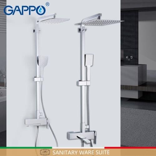 GAPPO Shower System brass bathroom shower set wall mounted massage shower head chrome bath mixer bathroom shower faucets