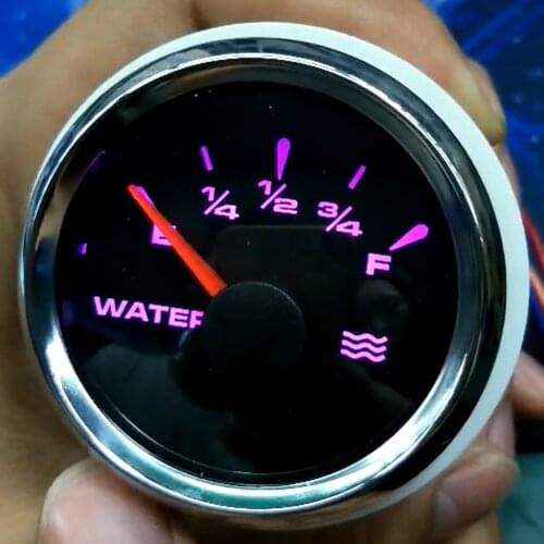 0 to 190ohm Electric Pointer Water Level Gauge 2 inch 52mm, Waterproof 316 Stainless Stress Bezel for Marine Car Truck RV