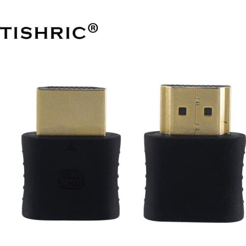 50pcs TISHRIC Monitor Emulator HDMI-compatible Dummy Plug Virtual Display Adapter Cheat For Mining PCIE Riser For Video Card