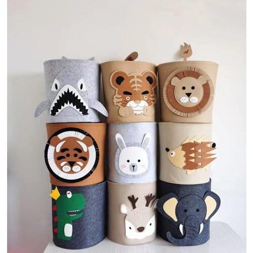 Felt Animal Tiger Storage Bag For Kids Toys Clothes Lion Elephant Felt Storage Bag Handmade Storage Bag Big Size Kids Room Decor