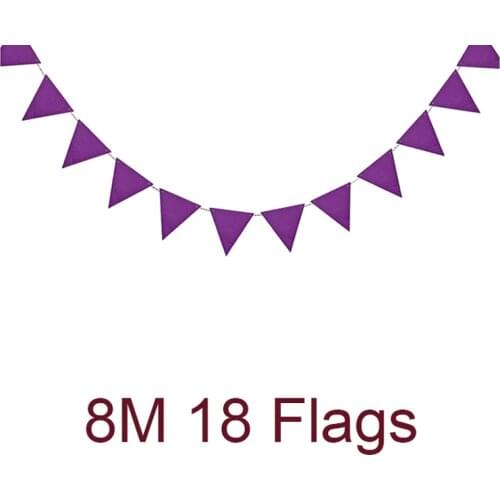 Quality Purple 8M 18 Flags Pennants Bunting Banner Wedding/birthday party Flags Hang Garland Decoration Supplies wall decoration