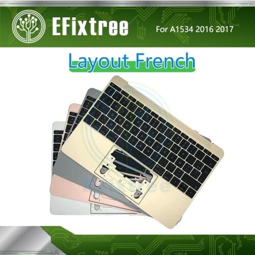 A1534 Topcase Keyboard Housing For Macbook Retina 12'' Palmrest Top Case French FR Backlight Layout MF855 2015 2016 2017 FR