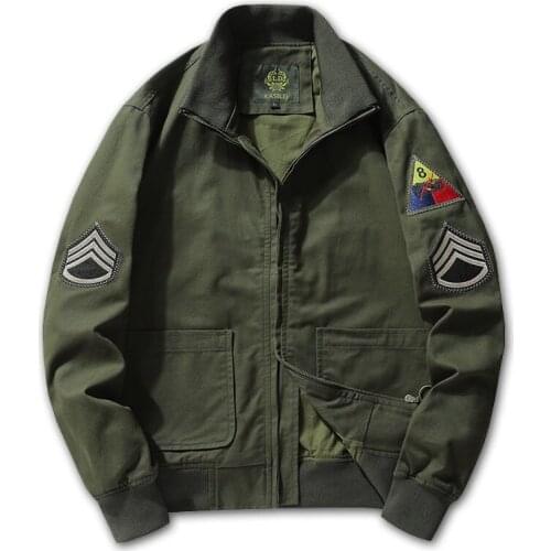 Jacket Men Military Flight Jackets Ike Retro WWII Pilot Bomber Battle Jacket Fury Tanker Coat Militari Tops Clothes Plus Size