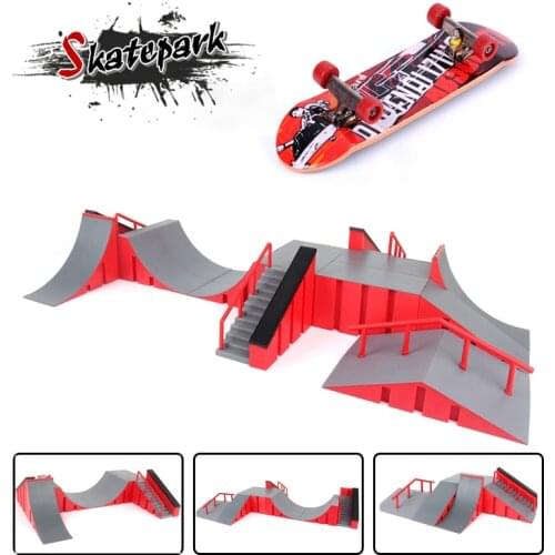 Mini Skateboard Toy Skate Park For TechDeck Fingerboard Skateboard Ramps Fingerboard Ultimate Park Training Board Toys for Kids