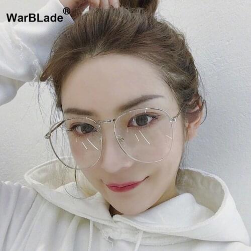 Fashion Gold Metal Glasses Frame Women Elegant Round Clear Lens Glasses Original Brand Computer 2018 New Oculos WarBLade