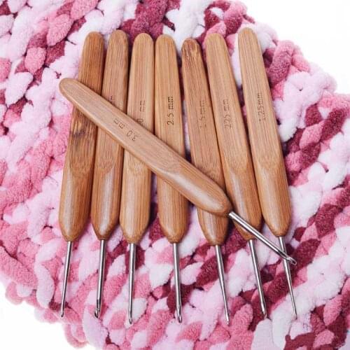 10pcs/Set 0.75mm-3.0mm Bamboo Knitting Needles Set Small Lace Knitting Hooks Set DIY Crochet Hooks Needles For Yarn Handle