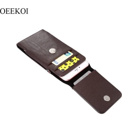 OEEKOI Lichee Pattern Card Slots Holder Pouch Case for Wiko Highway Signs 4.7Inch