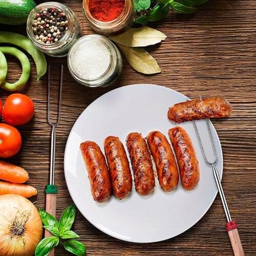 1Pc Stainless Steel BBQ Marshmallow Roasting Sticks Extending Roaster Telescoping Random Delivery