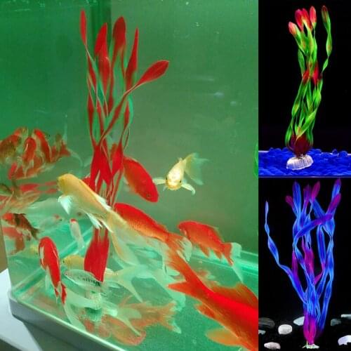 Simulation Artificial Seaweed Aquarium Decor Plastic Plants Green Purple Water Grass Viewing Landscape Fish Tank Decoration