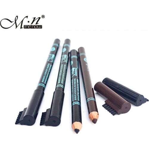Menow 2 in 1 eye brow eyeliner pencil black color with eyebrow comb waterproof & sweatproof eye makeup tool MN038