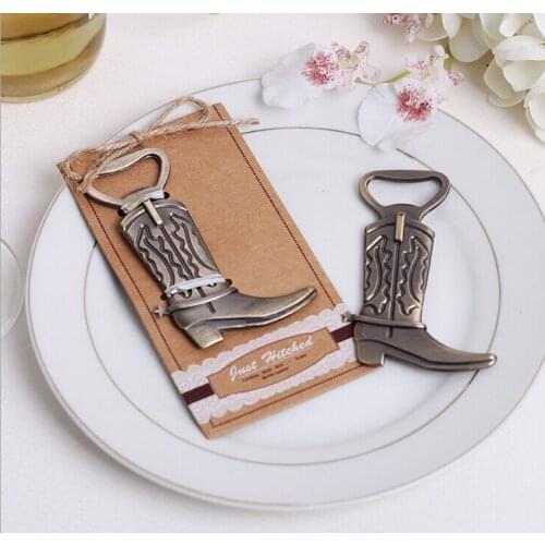 "Just Hitched" wedding favor gift and giveaways for guest -- Boots shoes bottle opener party favor souvenir 200pcs/lot