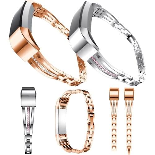 Rose Gold Stainless Steel Strap For Fit bit Alta HR Special Design Silver Watch Wristband Smart Bracelet Metal Link Accessories