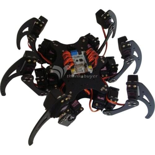 With 18 Servo Horns for Arduino 18Dof Aluminium Hexapod Spider Six 3DOF Legs Robot Frame