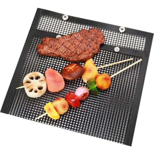 BBQ Mesh Grill Bags Non-stick BBQ Mesh Grill Mat Cooking Sheet Easy to Clean Barbecue Bake Bag Outdoor Picnic Tool