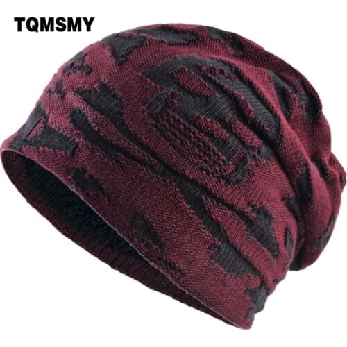 TQMSMY Skeleton Beanies Hat Men Winter Knitted Wool Beanie Women Outdoor Bonnet Skullies Cap Add velvet Casquette Gorros TMS06