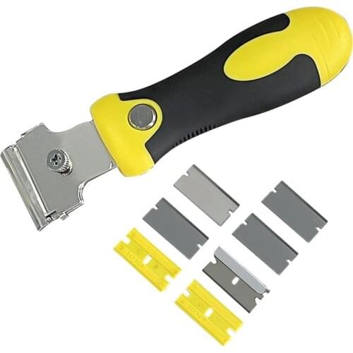 Telescopic Scraper Holder for Cleaning Glass Floor and Wall Decontamination Scraper with Four-Blade Multi-Purpose