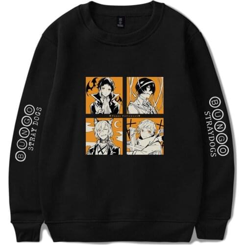 2021 New Anime Stylish Manga Bungo Stray Dogs Hoodies Sweatshirt Print Regular O-neck Fashion Men Women Streetwear Clothes