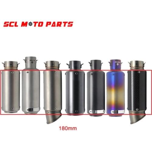 ALconstar-Racing Motorcycle Exhaust Muffler Pipe 51mm 60mm Inlet Carbon Fiber SC Stainless Steel Exhaust Pipe For BMW Yamaha KTM