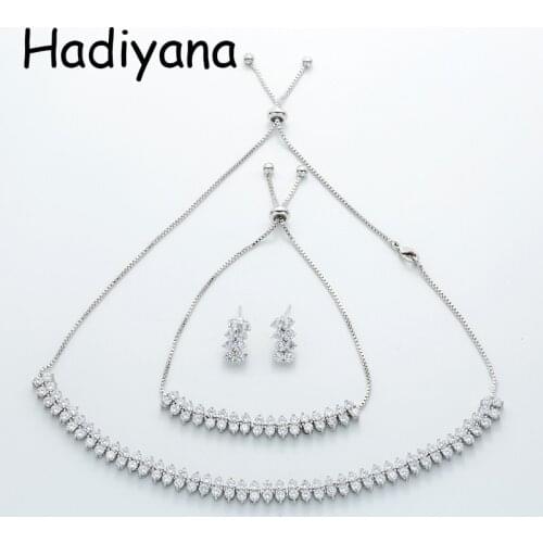 Jewelry Sets HADIYANA Cute Round Cubic Zirconia Elegant Romantic Fascinating Temperament Simple Style TZ8050 Ensemble de bijoux