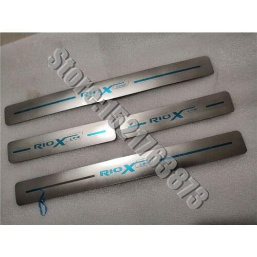 Cover Sticker Stainless Steel Ultra-thin Scuff Plate/Door Sill Door Sill For Kia Rio X Line X-Line 3 2017-2019 2020