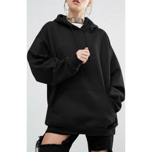 Sweatshirt Oversize Hoodie Pullover Blank Style With Pocket Spring Autumn Women Hoodies Lady Plain Long Sleeve Hooded