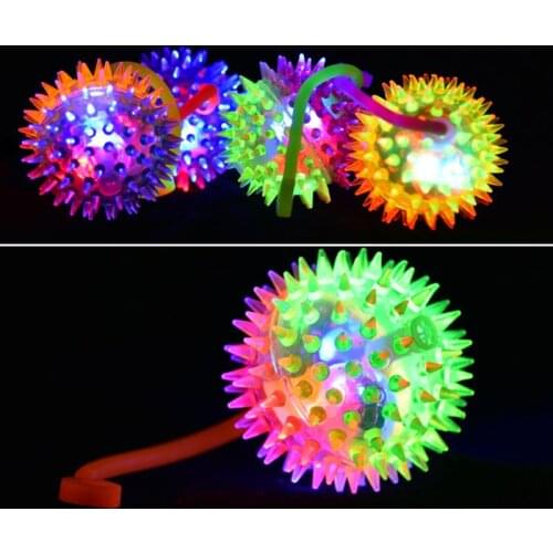 Hot Selling 1 Pcs Glowing Luminous Massage Ball 6cm Bouncing Sound Gift for Children Kids