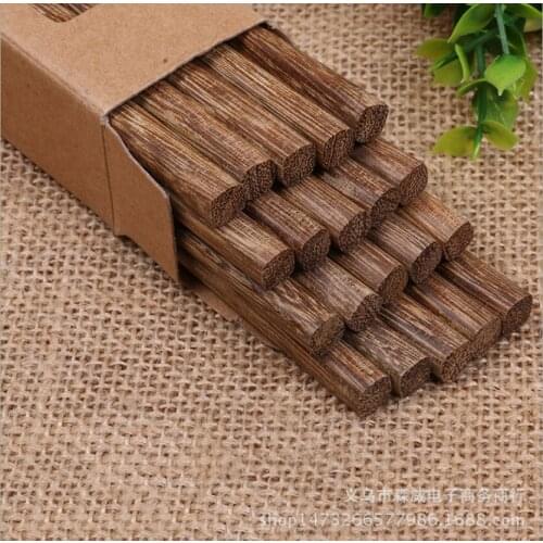 10 Pairs Traditional Chinese Environmental Protection Chopsticks Reusable Non-Slip Hashi Sushi Sticks Tableware Sets