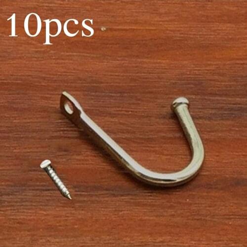 10pcs/set Iron Hooks Wall Door Kitchen Sticky Hanger Single Hook With Screw for hanging key, clothes, coat, hat, bag, towel
