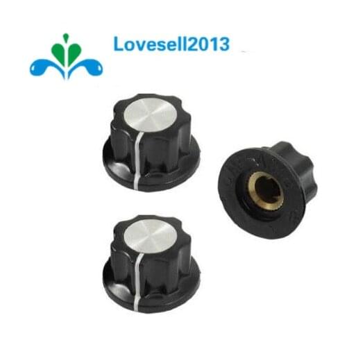 10PCS 16mm Rotary Control Turning Knob for Hole 6mm Dia. Shaft Potentiometer 360 Degree 100% New Origin