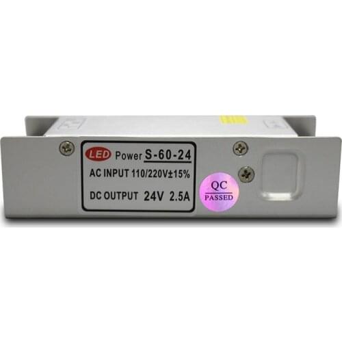 100pcs/lot New model 24V 2.5A 60W Switching Power Supply Driver for LED Strip AC 100-240V Input to DC 24V free DHL